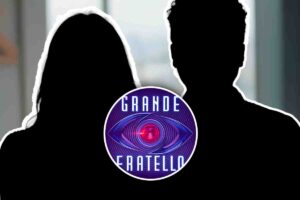 Logo del Grande Fratello e sagoma di un uomo ed una donna