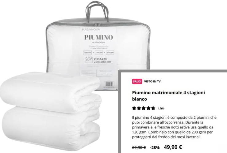 Piumino e descrizione