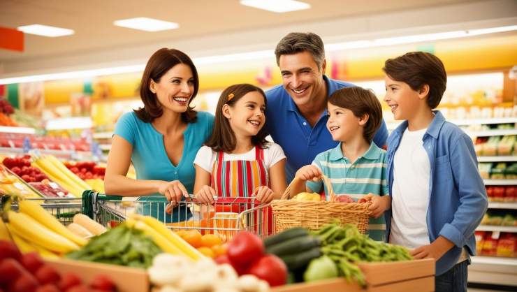 famiglia al supermercato