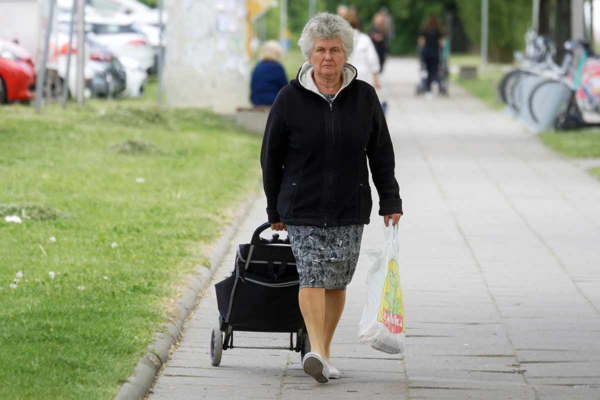 donna con la borsa della spesa